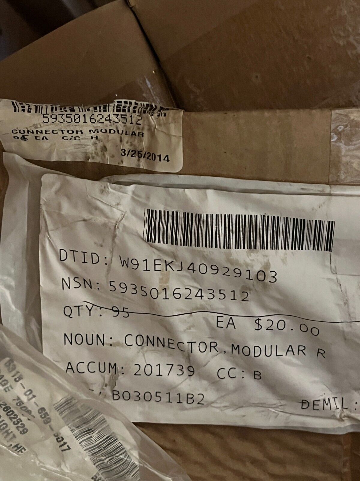 PANDUIT CORP CJ5E88TGBL JACK MODULAR RJ45 RECEPTACLE CONNECTOR 5935-01-624-3512