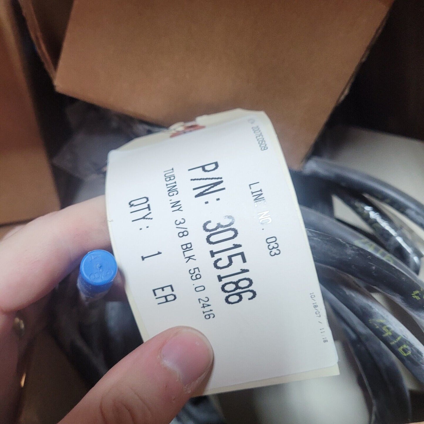 NYLON TUBING 3015186 3/8" BLACK 59.0 2416 NOS