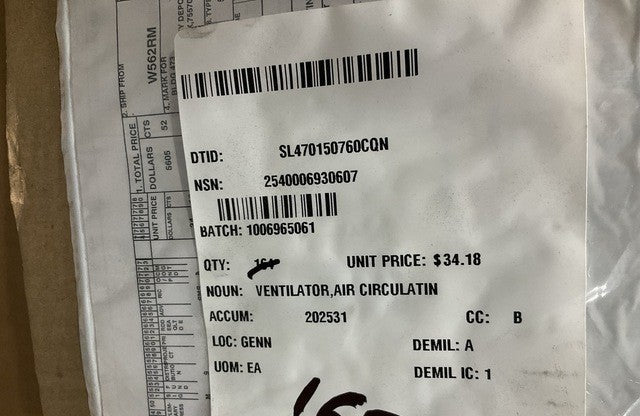 Ventilator 5-TON NSN 2540-00-693-0607 - photo 4