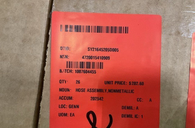 Non-metallic Hose Assy 1686-FF2-06050 NSN 4720-01-541-0909 - photo 5