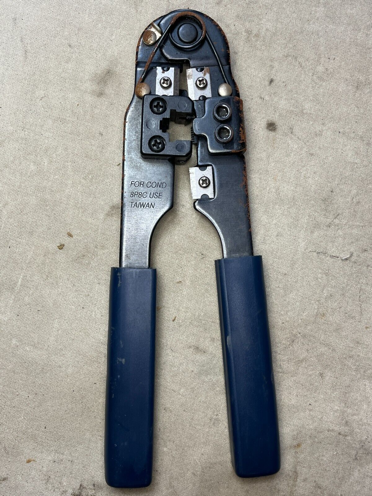 AMP RJ-45 NETWORK CABLE PRO-CRIMPER II BNC PREMISES WIRING KIT TOOL 7" 10mm