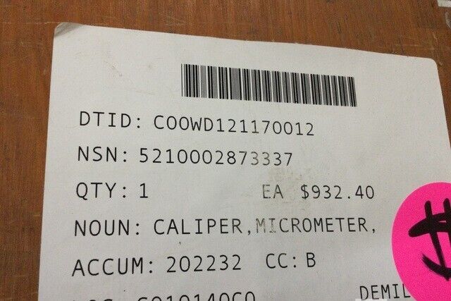 S-T Industries 05-0020-04 Micrometer Caliper Set 05-0012-9400 5210-00-287-3337