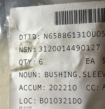 FLEET READINESS CENTER SOUTHWEST 137307-3 SLEEVE BUSHING 3120-01-449-0127