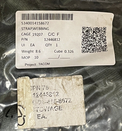 HMMWV HUMVEE HATCH Net Assy Cargo 12446812 WEBBING STRAP  5340-01-415-8672