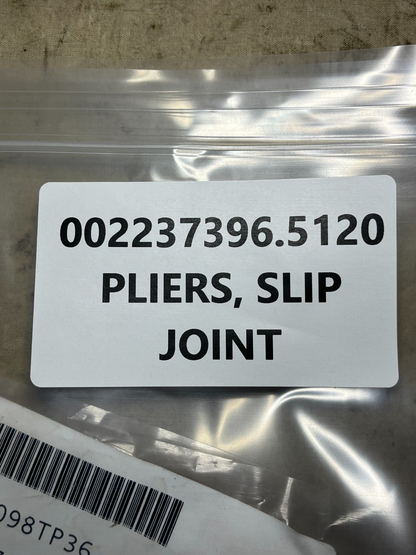 SLIP JOINT PLIERS 10'' 1-5/16 ALLOY STEEL STRAIGHT JAW GGG-P-47 5120-00-223-7396