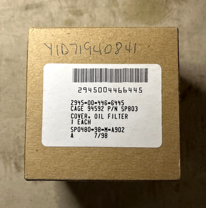 SP803 TORQUE SCREW OIL FILTER COVER FITS T-53 SERIES ENGINES 2945-00-446-6445