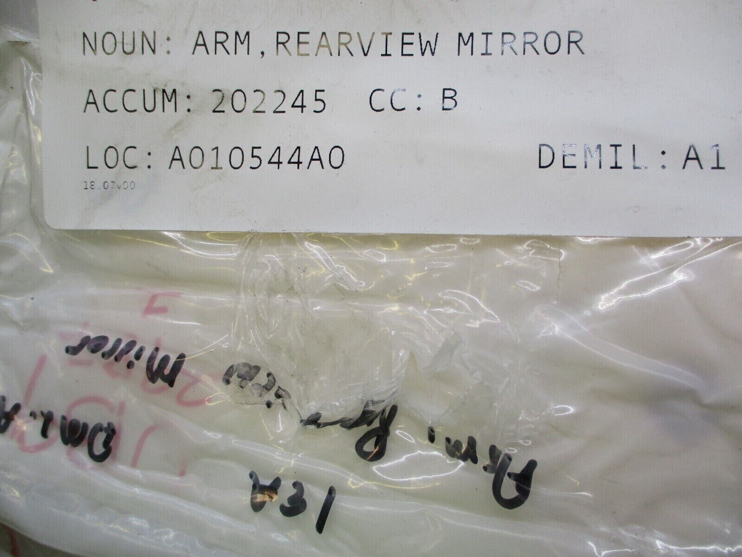 HMMWV D00337K D00347K 6039466 ALUMINUM REVIEW MIRROR ARM BOW 2540-01-570-2987