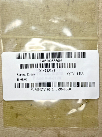 4EA AIRCRAFT F-108 MS21318-1 DRIVE SCREW N530P102 AN53500-2 5305-00-253-5603 USA