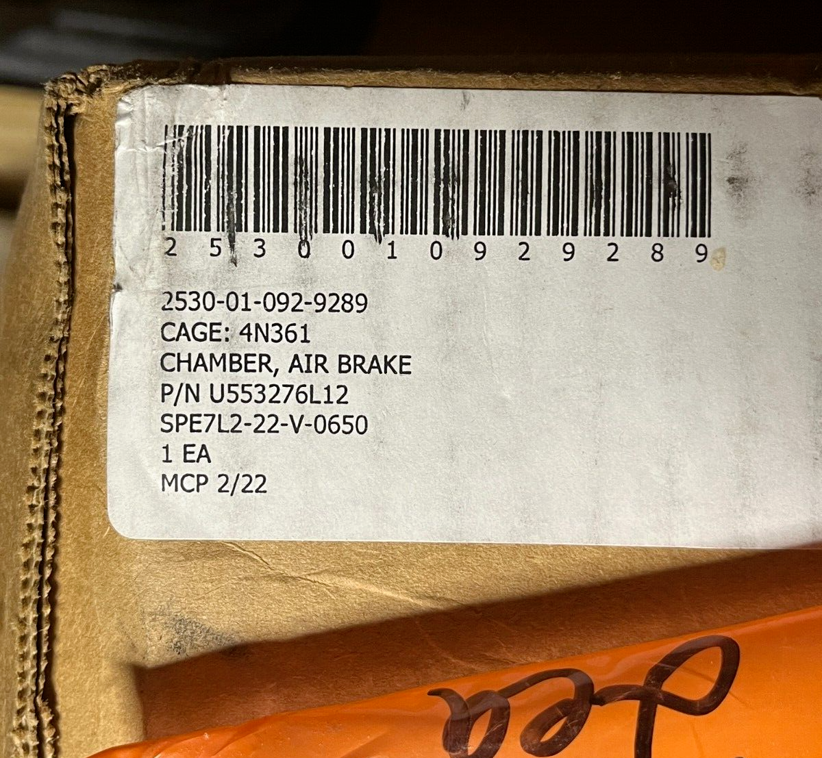 M860A1 TRAILER SEMI MERITOR U553276L12 1.75" AIR BRAKE CHAMBER 2530-01-092-9289