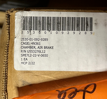 M860A1 TRAILER SEMI MERITOR U553276L12 1.75" AIR BRAKE CHAMBER 2530-01-092-9289