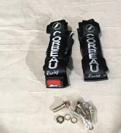 Corbeau 4 point Racing Belt Harness Bolt-In Black 44001B with Bolts MRAP