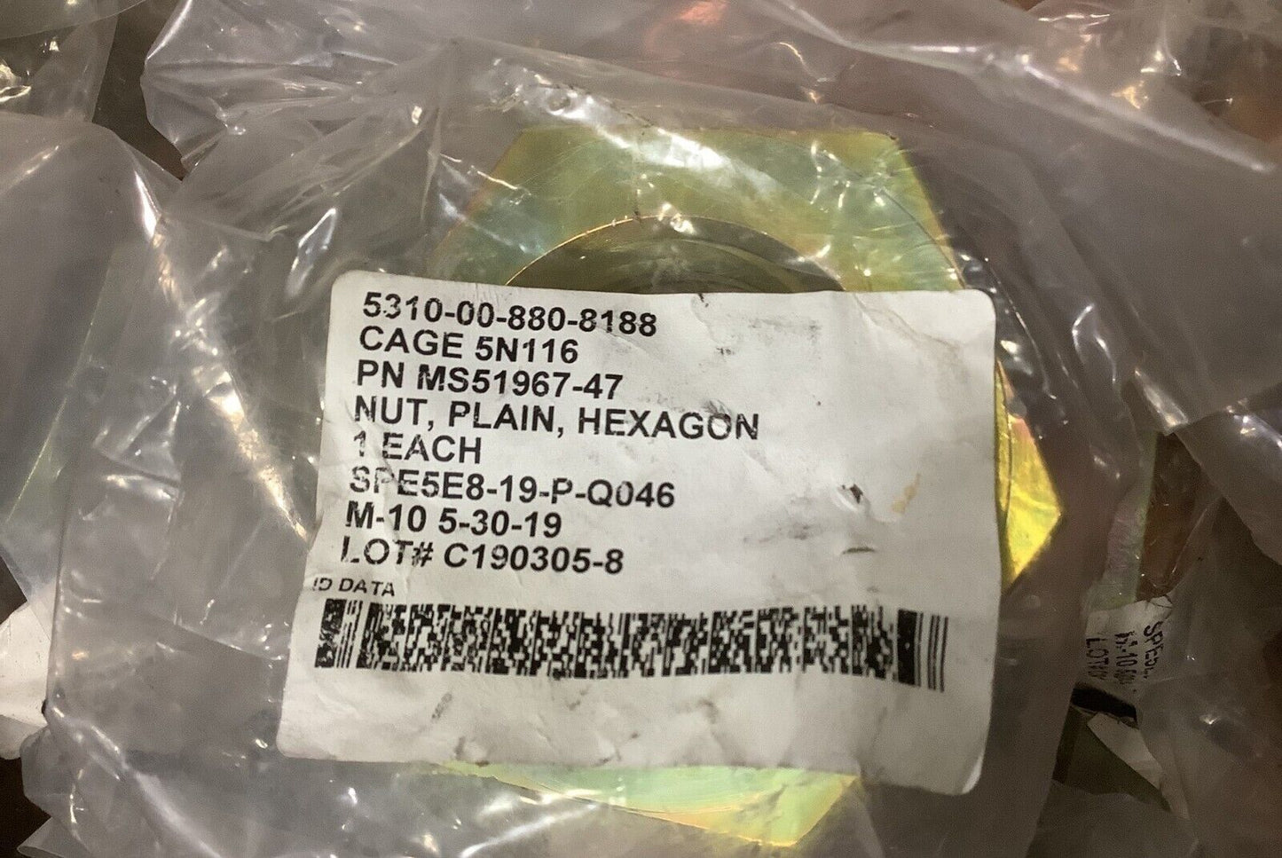 Quality Socket Screw MS51967-47 Hexagon Plain Nut 4-1/2 MS51967 5310-00-880-8188