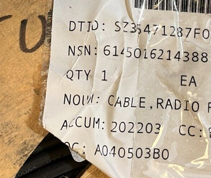 COMPLETE SPOOL OF GAMMA VACUUM RADIO FREQUENCY CABLE 360273 6145-01-621-4388