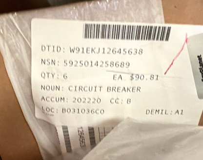 AIRPAX 209-3-25194-3 CIRCUIT BREAKER 100A 240V 13229E6309 5925-01-425-8689 NOS