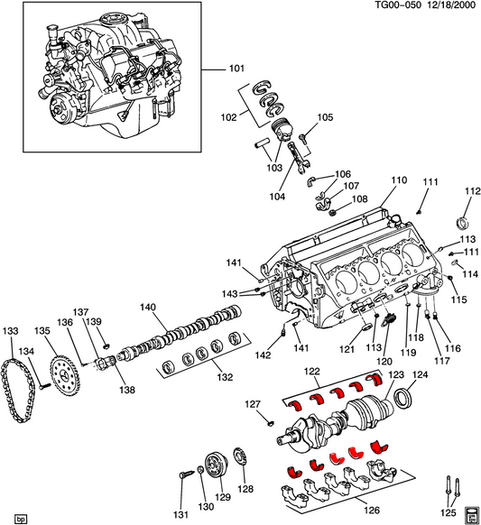 HMMWV M998 .26MM CRANKSHAFT BEARING SLEEVE 14055004 5740206 3120-01-181-7938