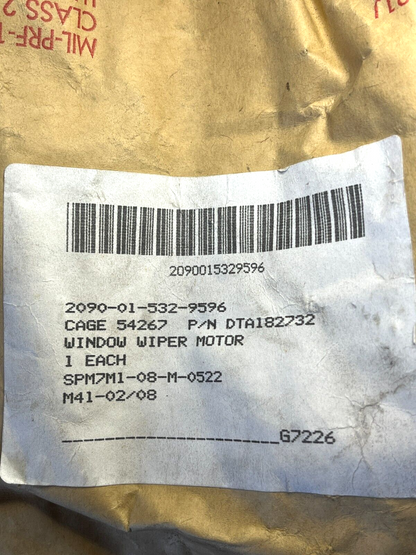 NEW AFI MARINCO DTA182732 24V ELECTRIC WINDSHIELD WIPER MOTOR 2090-01-532-9596