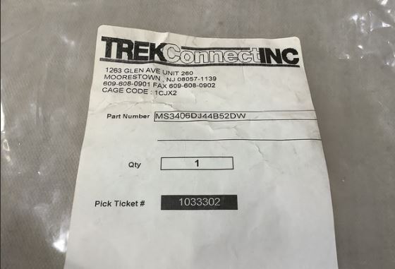 MILITARY CONNECTOR MS3406DJ44B52DW  5935-01-178-8387 MS3406DJ-44B52DW