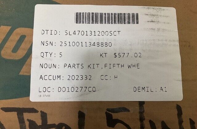 M-915 Series Truck Holland RK-63506 Fifth Wheel Parts Kits 2510-01-134-8880