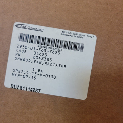 AMG UPPER HALF GFD M1151A1, HMMWV AM GENERAL 6043383  RADIATOR FAN SHROUD