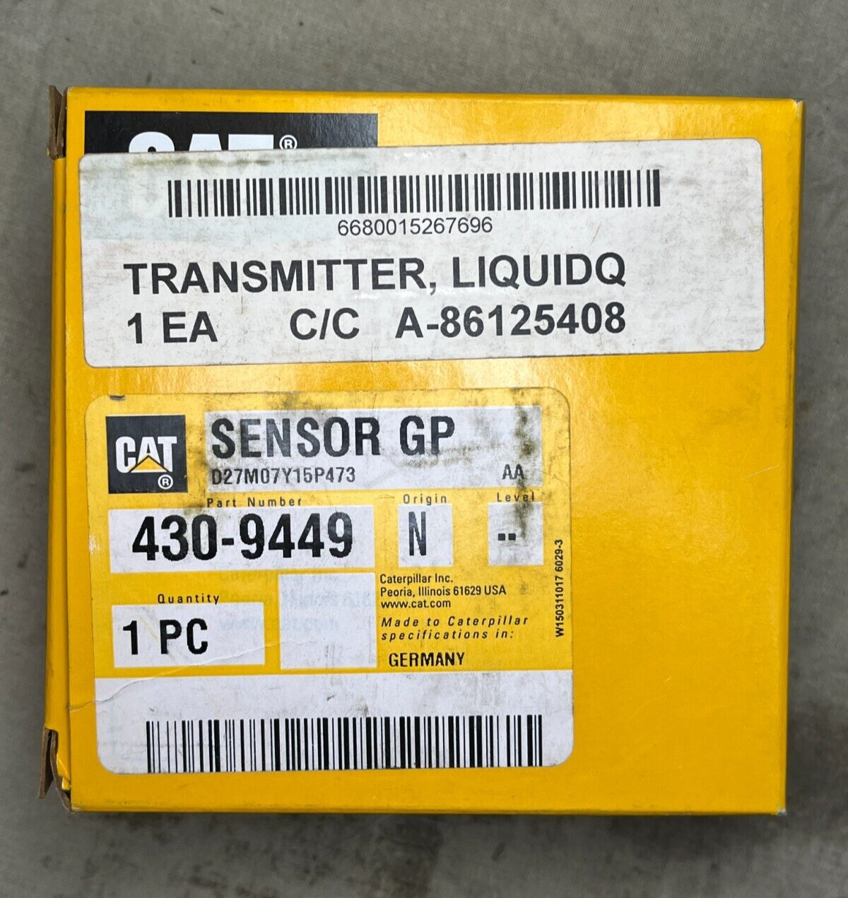 GENUINE CAT CATERPILLAR 430-9449 LIQUID COOLANT LEVEL SENSOR 6680-01-526-7696