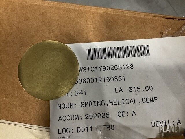 M113 ALLISON TRANSMISSION 23045684 COMPRESSION HELICAL SPRING 5360-01-216-0831