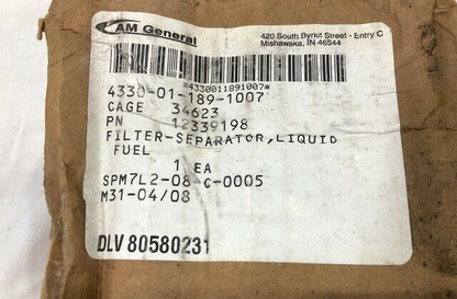 HMMWV M998 12339198 FUEL FILTER ASSEMBLY/WATER SEPARATOR HOUSING 4330011891007