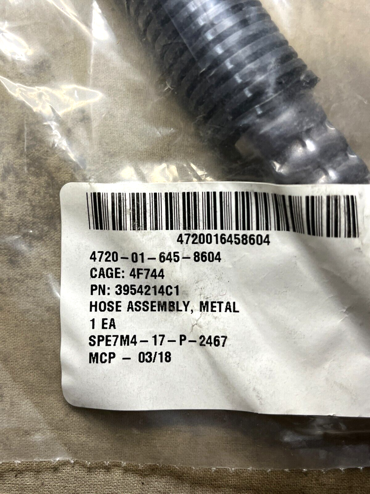 MILITARY MRAP MAXXPRO 3954214C1 METALLIC HOSE ASSEMBLY 4720-01-645-8604