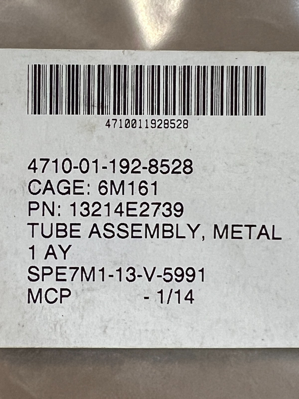Metal Tube Assy 13214E2739 NSN 4710-01-192-8528 - photo 6