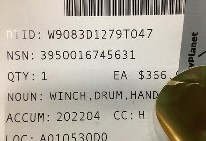 DUTTON-LAINSON 5107636 306337 WINCH HAND OPERATED 3950-01-674-5631