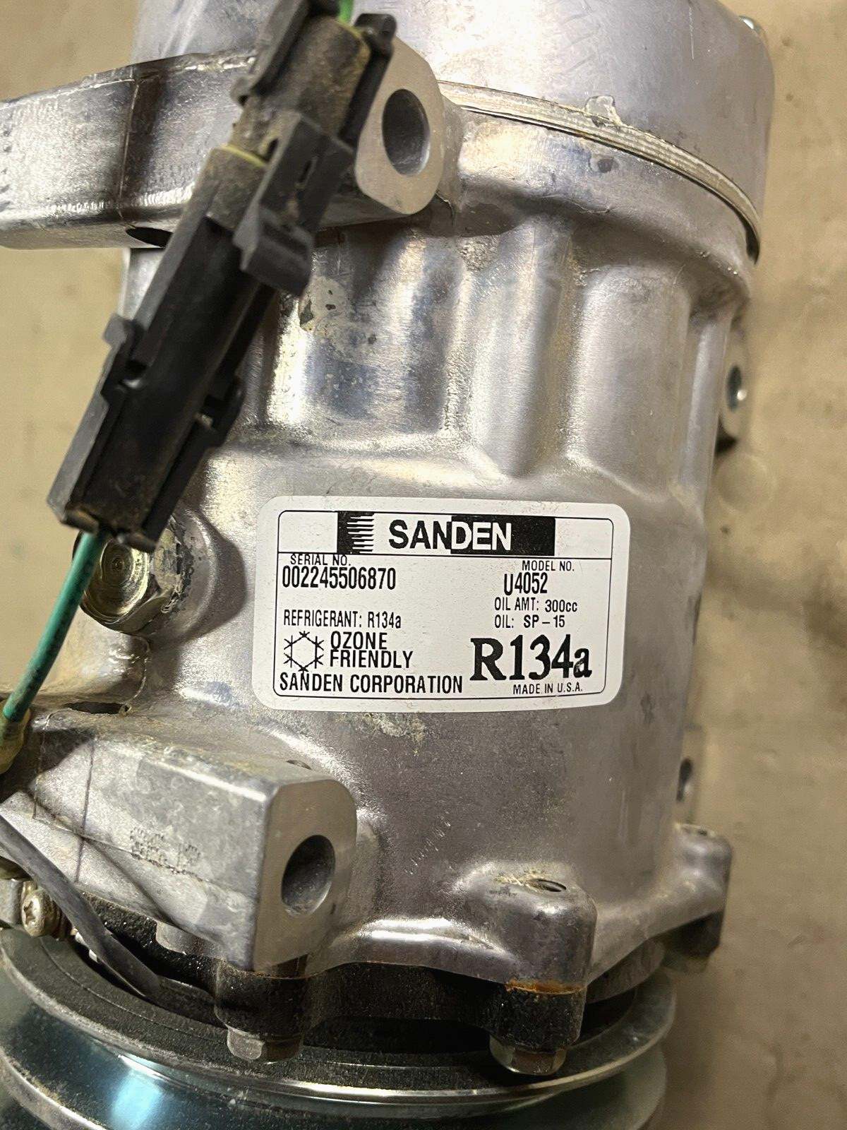 GENUINE SANDEN U4052 MRAP REFRIGERATION A/C COMPRESSOR R134A 1992-RR3 24V