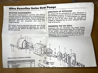 ULTRA DYNAMIC 1PPD7111-23A MAINTENANCE ROTARY PUMP KIT 6230-280 4320-99-778-5371