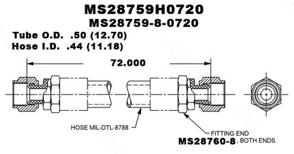 LGM-30 MINUTEMAN MS28759H0720 NONMETALLIC HOSE ASSEMBLY 4720-01-439-9230