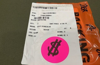 FMTV LMTV MTV M1078 12414335 VEHICULAR SEAT ASSEMBLY W/SLIDER 2540-01-494-9054