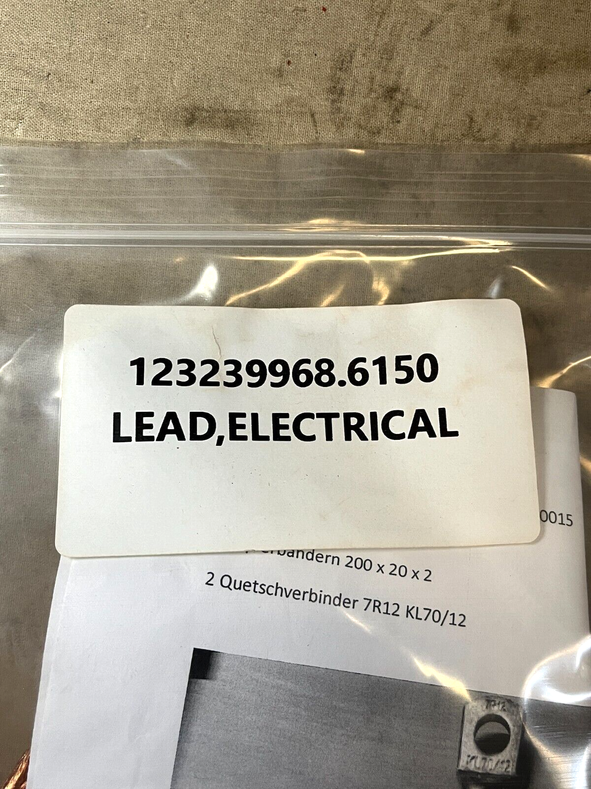 1EA (ONE) ELECTRICAL LEAD SINGLE CONDUCTOR 020.03.0015 6150-12-323-9968