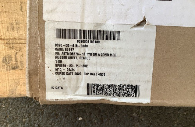 Cellular Rubber Sheet MIL-R-6130 NSN 9320-00-618-3180 - photo 2