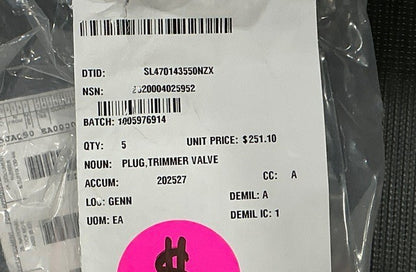 Trimmer Valve Plug M-113A1 NSN 2520-00-402-5952 - photo 4