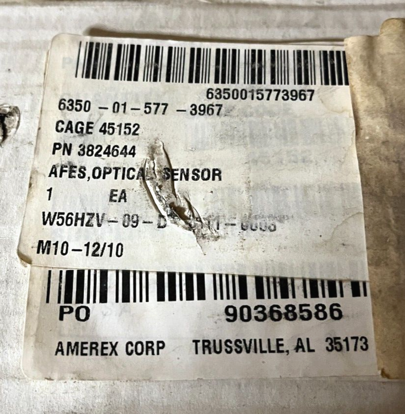 MRAP MATV 765002-4-4309A, 3824644 OPAQUE PARTICLE SENSOR 18236 6350-01-577-3967