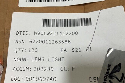 M1A1 M1A2 HAB D00347K 0.29'' 12287778 CONVEX LIGHT LENSE 6220-01-126-3586