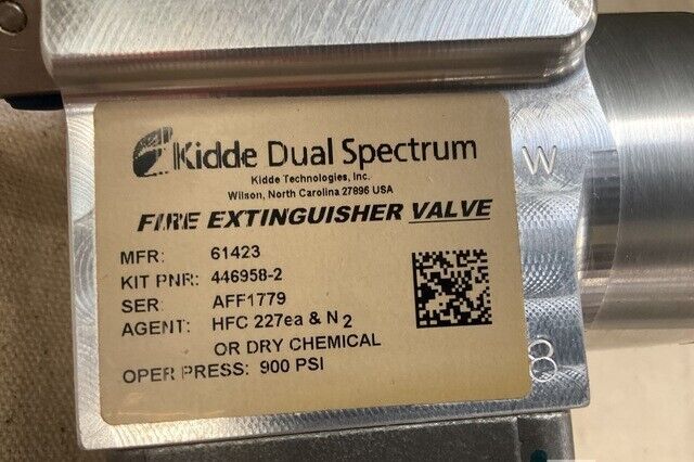 KIDDE DUAL 446958-2 SPECTRUM FIRE EXTINGUISHER VALVE 61423 4210-01-567-0705 MRAP