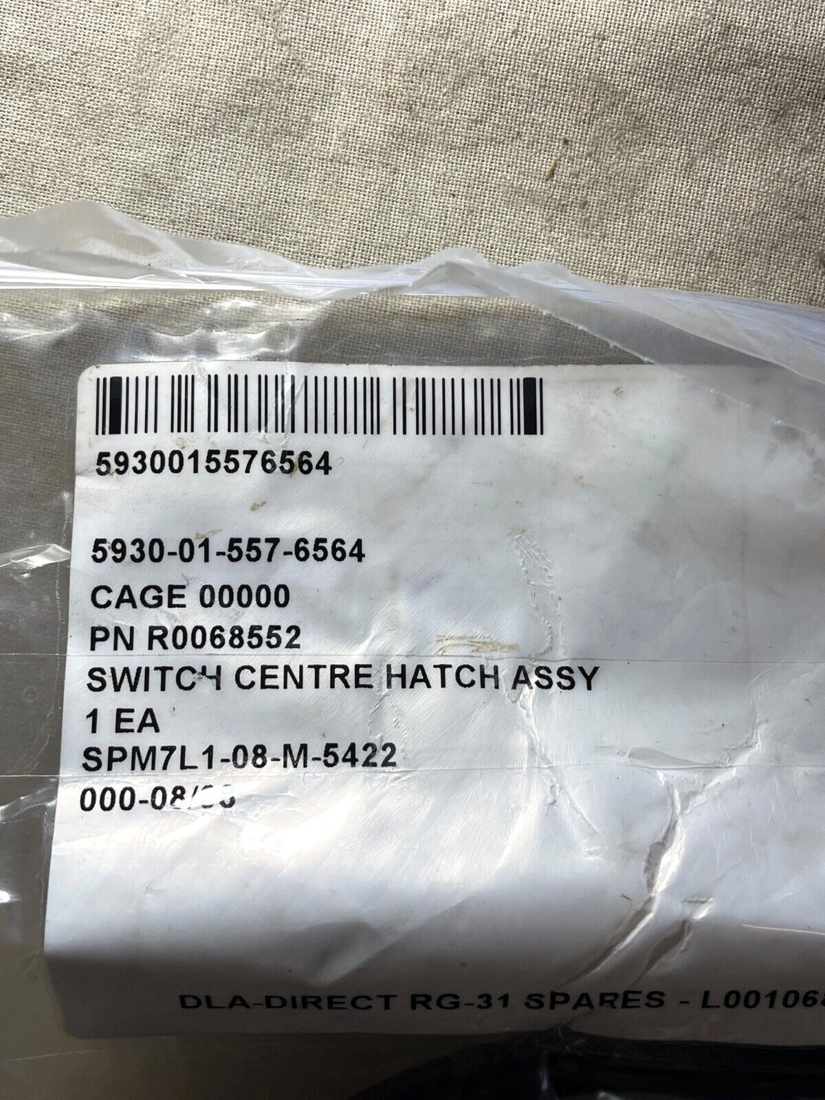 MRAP BAE SYSTEMS R0068552 PUSH SWITCH CENTER HATCH ASSY 5930-01-557-6564