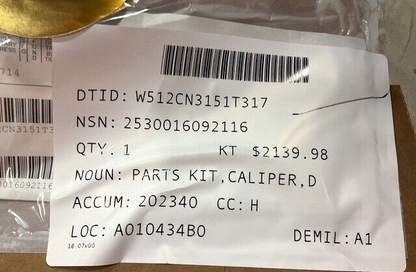 ALL-SAFE 347/20382 HEAVY DUTY DISC BRAKE CALIPER PARTS KIT 2530-01-609-2116 USA