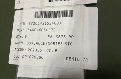 GENERAL DYNAMICS 43014049 ACCESSORIES STOWAGE BOX 2540-01-605-0372 USA