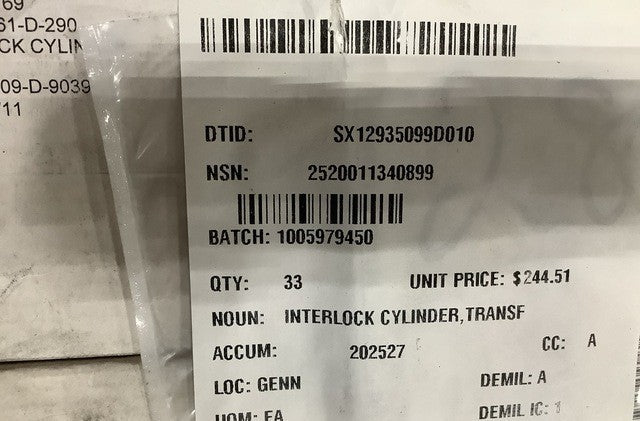 Interlock Cylinder A3261D290 NSN 2520-01-134-0899 - photo 7
