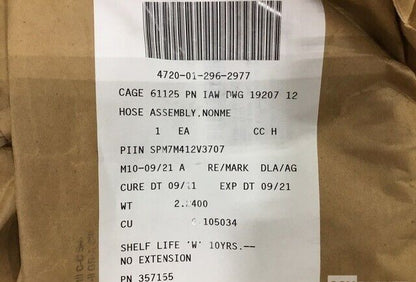 MILITARY M9 ACE EXCAVATOR 12357155, 12357160 HOSE ASSEMBLY 4720-01-296-2977