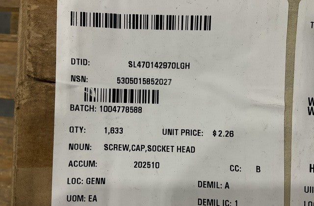 Socket Head Cap Screw 3877029C1 NSN 5305-01-585-2027 - photo 4