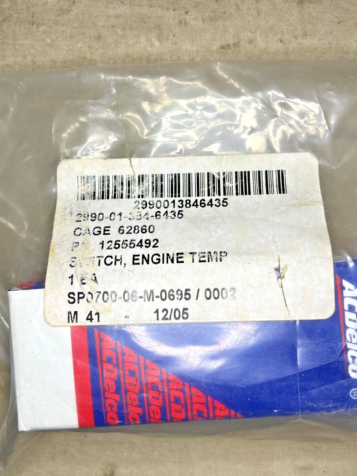 GENUINE ACDELCO 12555492 AUTOMO OIL ENGINE TEMPERATURE SWITCH 2990-01-384-6435
