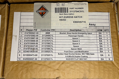 MRAP NAVISTAR 3113704C91L DOOR HATCH VEHICLE KIT HANDLE ASSY 2510-01-566-0974