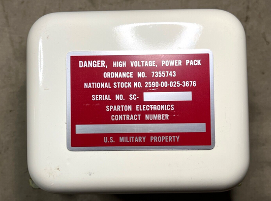 M113A1/577A2 M901 TOW 7355743 HIGH VOLTAGE POWER SUPPLY SD91005 6130-00-025-3676