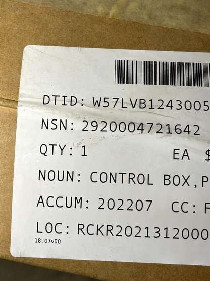 M939 TRUCK SERIES SAW-4721642 PROTECTIVE CONTROL BOX 11664348 2920-00-472-1642