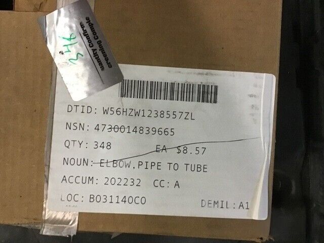 MK2A2 MRAP COUGAR 10624771-3 MALE SWIVEL ELBOWS SIZE 1/4" 4730-01-483-9665 1EA